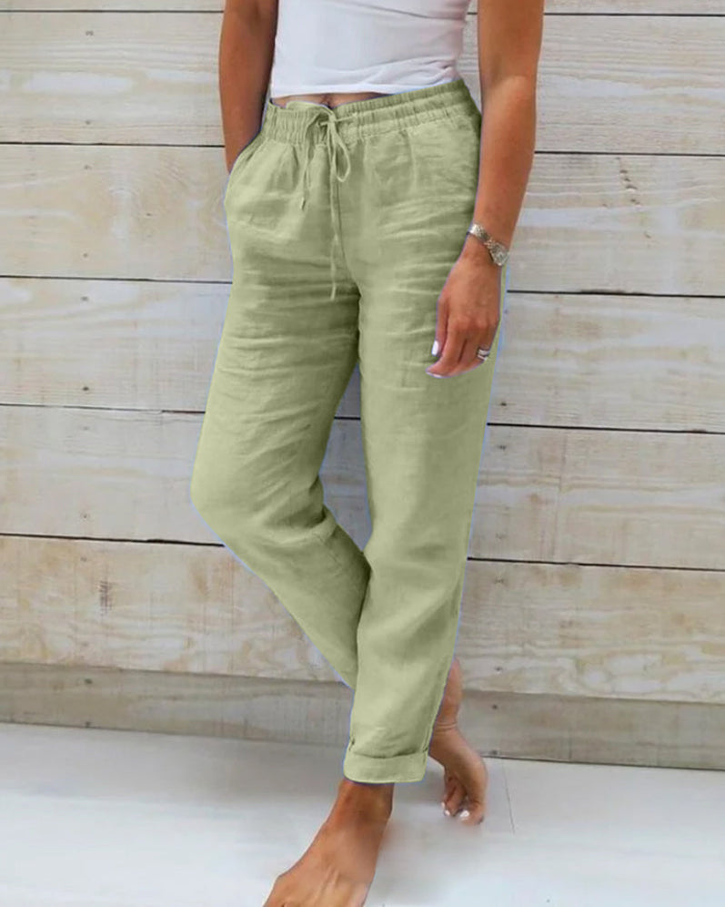 Nikie | Cotton and linen stretch trousers