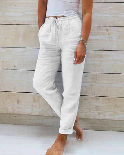 Nikie | Cotton and linen stretch trousers