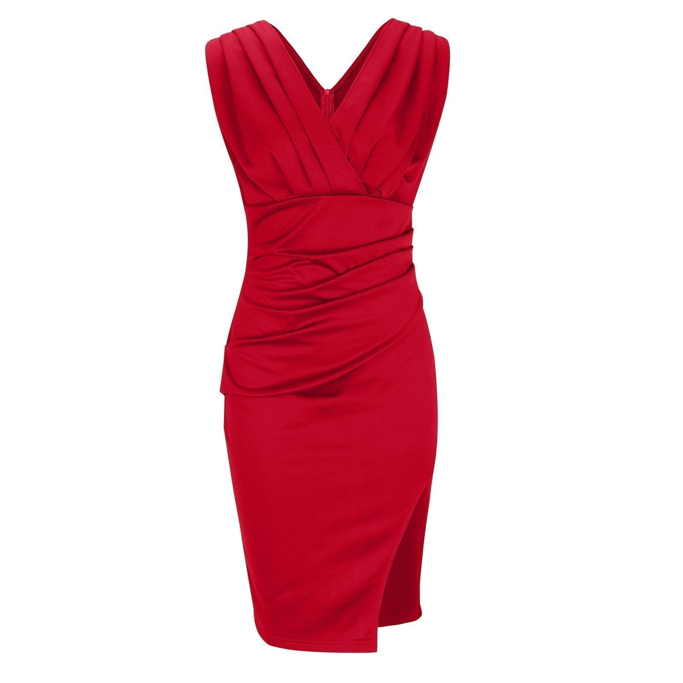 Nadinee - V-Neck Dress With Slit