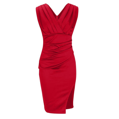 Nadinee - V-Neck Dress With Slit