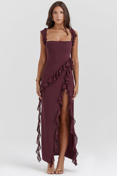 Amira Long Dress – Dark Plum