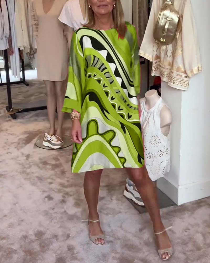 Mirabella - Vibrant Abstract Print Dress