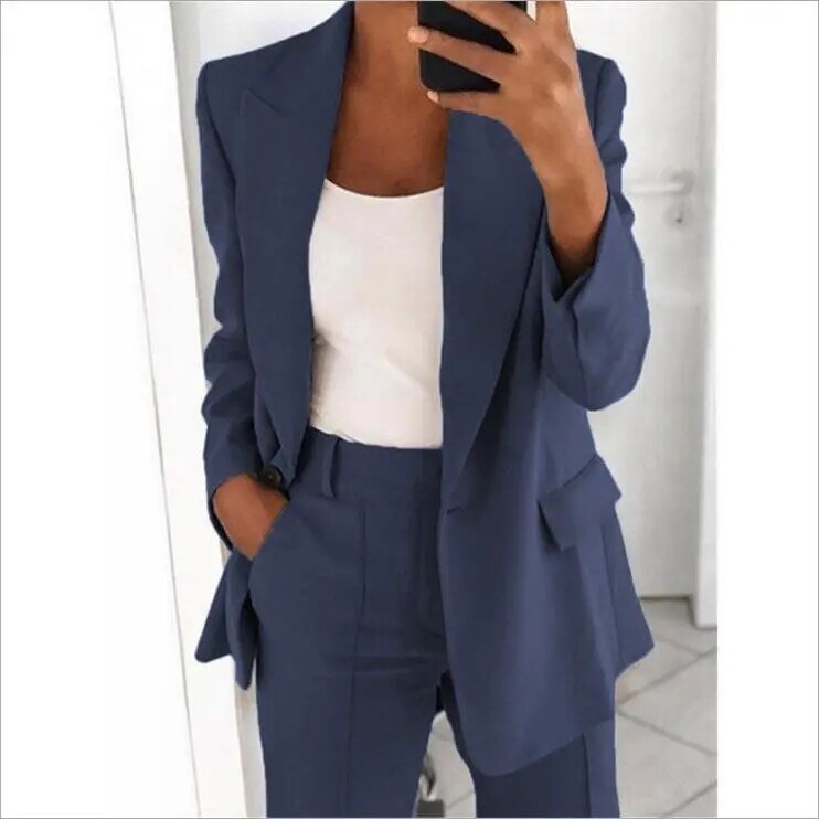 Isabella - Turn-Down Collar Blazer & Pants Set