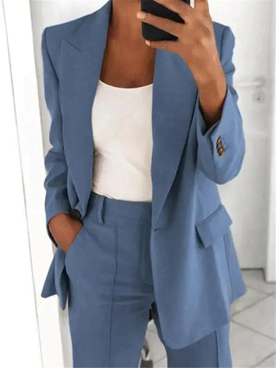 Isabella - Turn-Down Collar Blazer & Pants Set