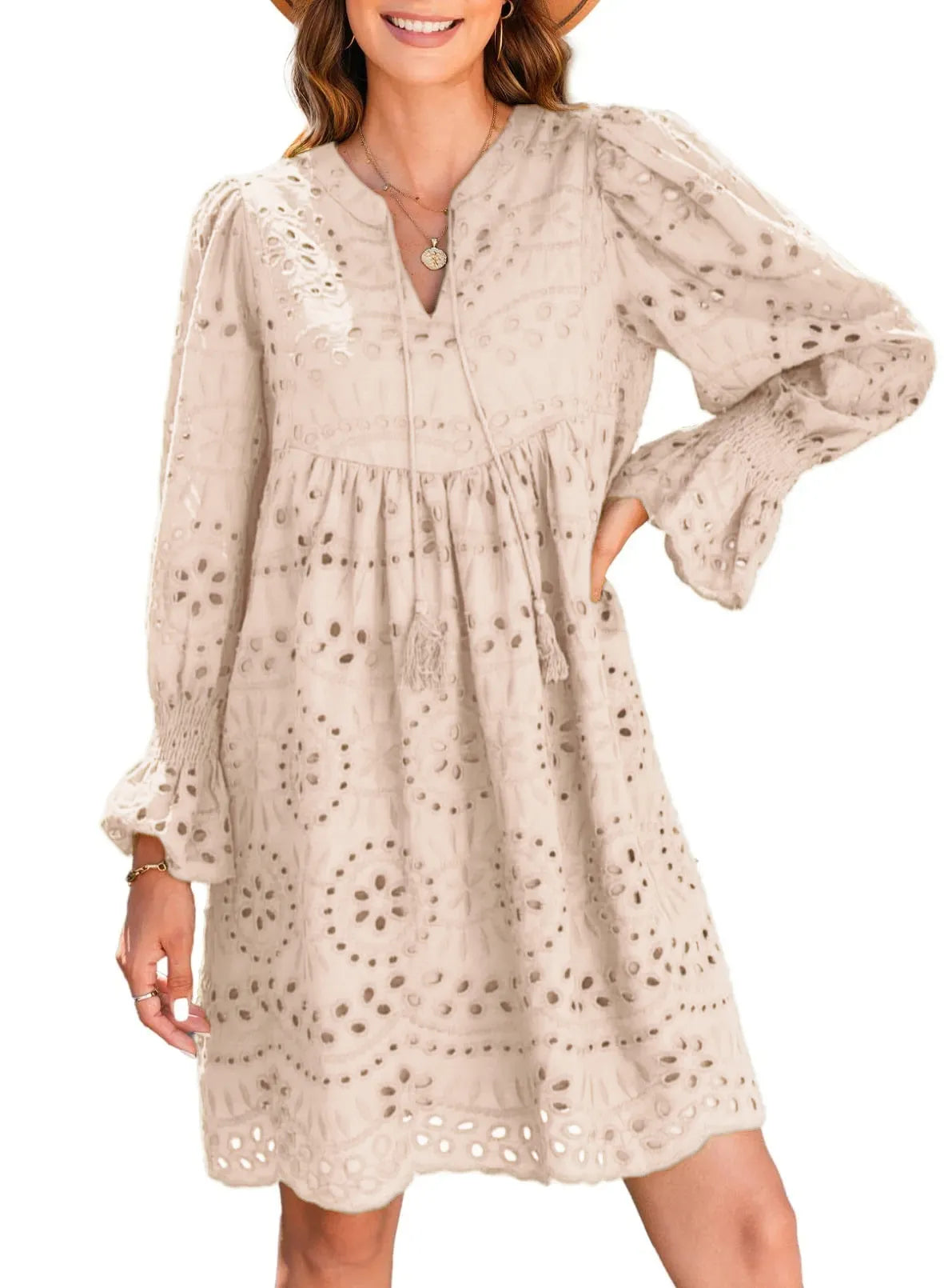 Shairene - Feminine Eyelet Dress