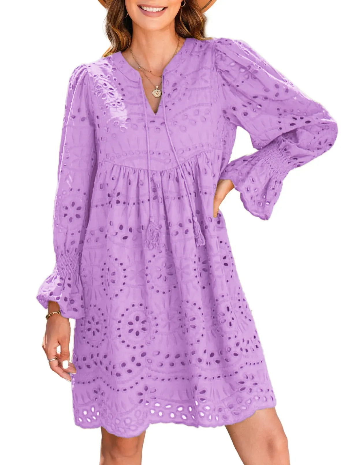 Shairene - Feminine Eyelet Dress