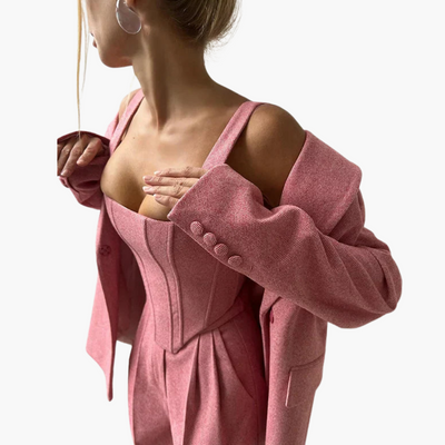 Ivory - Fishbone Crisp 3-Piece Suit