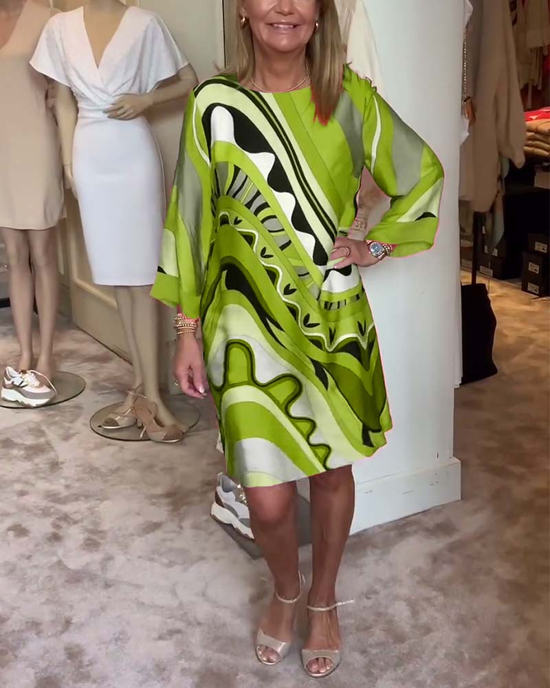 Mirabella - Vibrant Abstract Print Dress