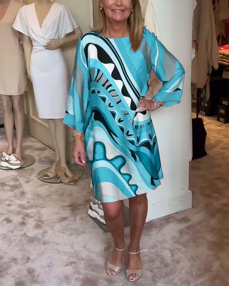 Mirabella - Vibrant Abstract Print Dress