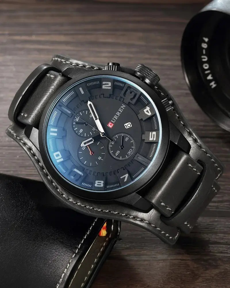 Max - Leather Strap Chronograph Watch
