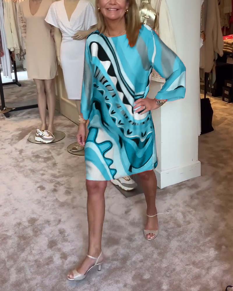 Mirabella - Vibrant Abstract Print Dress