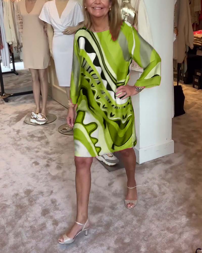 Mirabella - Vibrant Abstract Print Dress