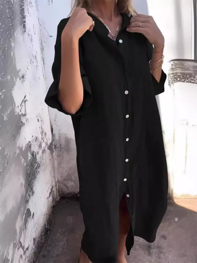 Ylaina - Buttoned Breeze Dress