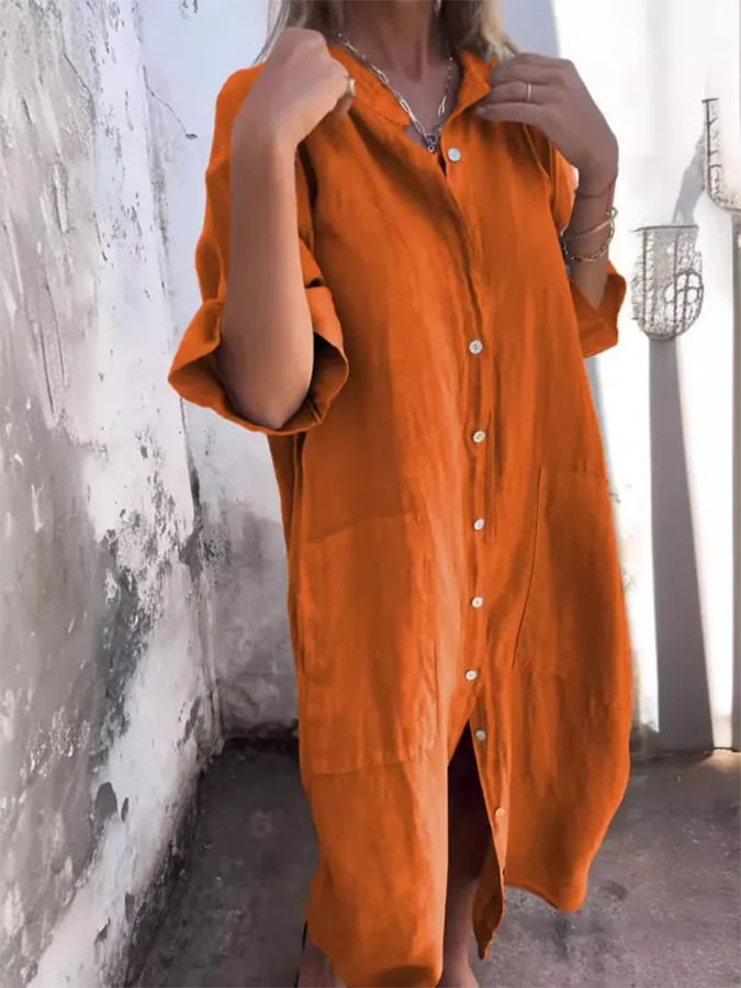 Ylaina - Buttoned Breeze Dress