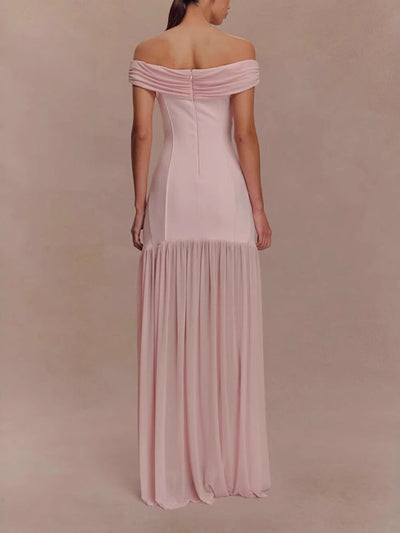 Elegant Floral-Embellished Strapless Bodycon Maxi Dress