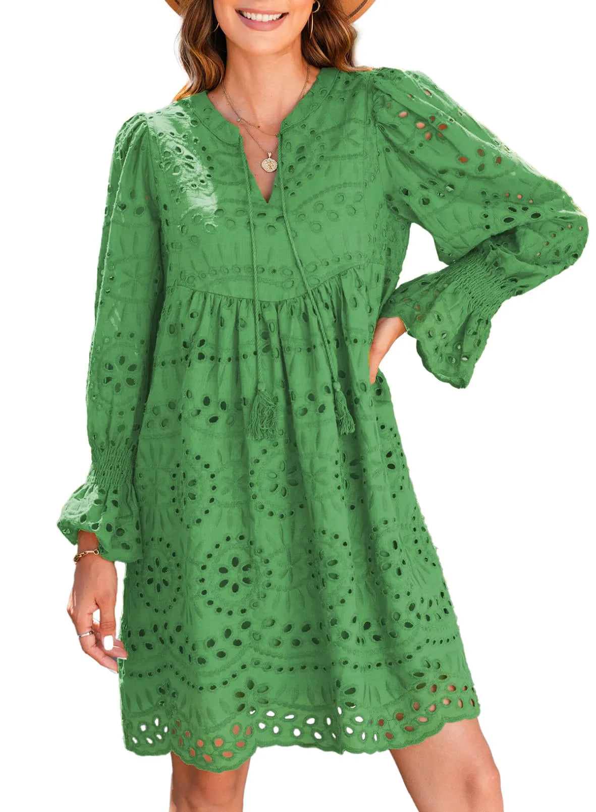 Shairene - Feminine Eyelet Dress