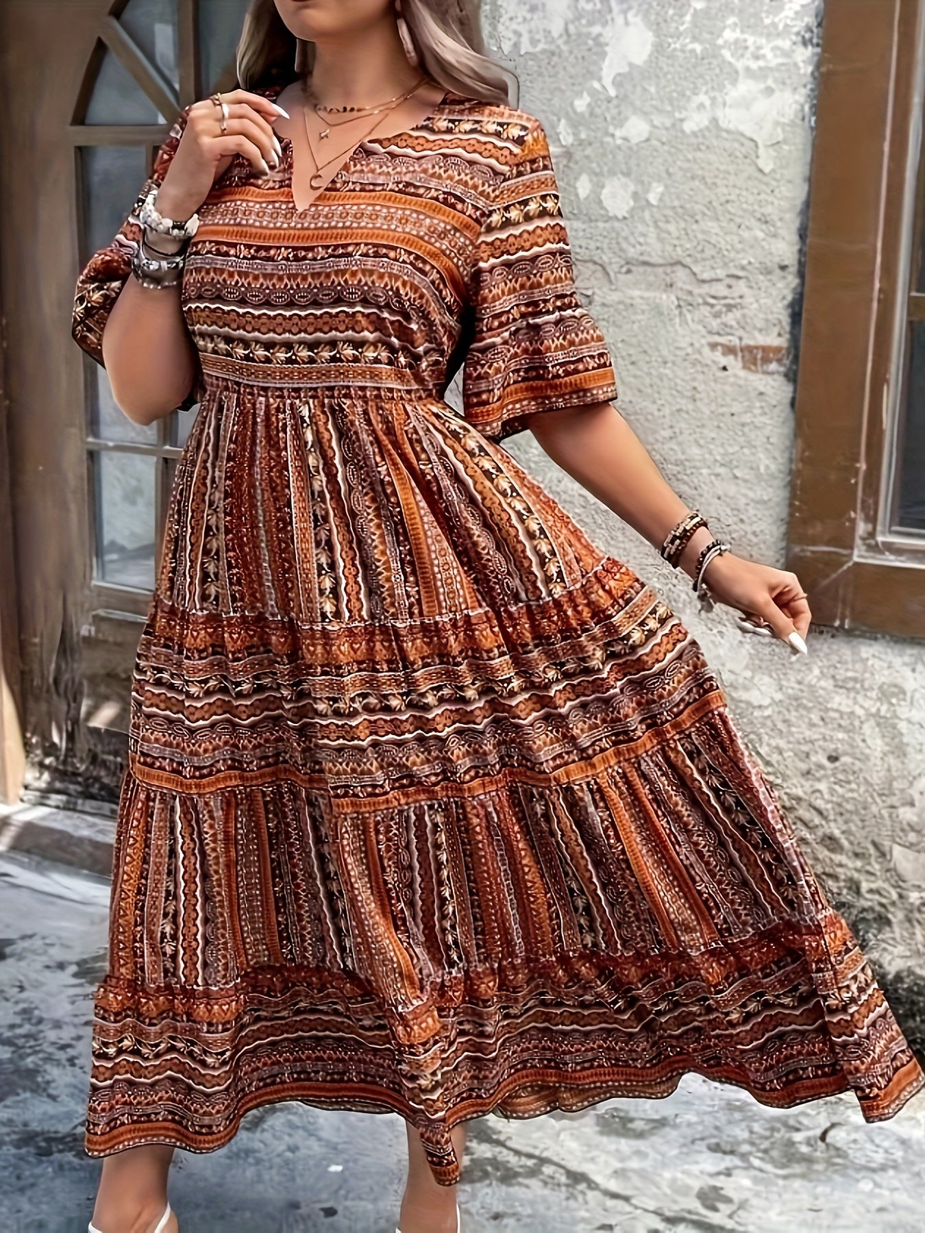 Zafira - Ethnic Flowy Dress