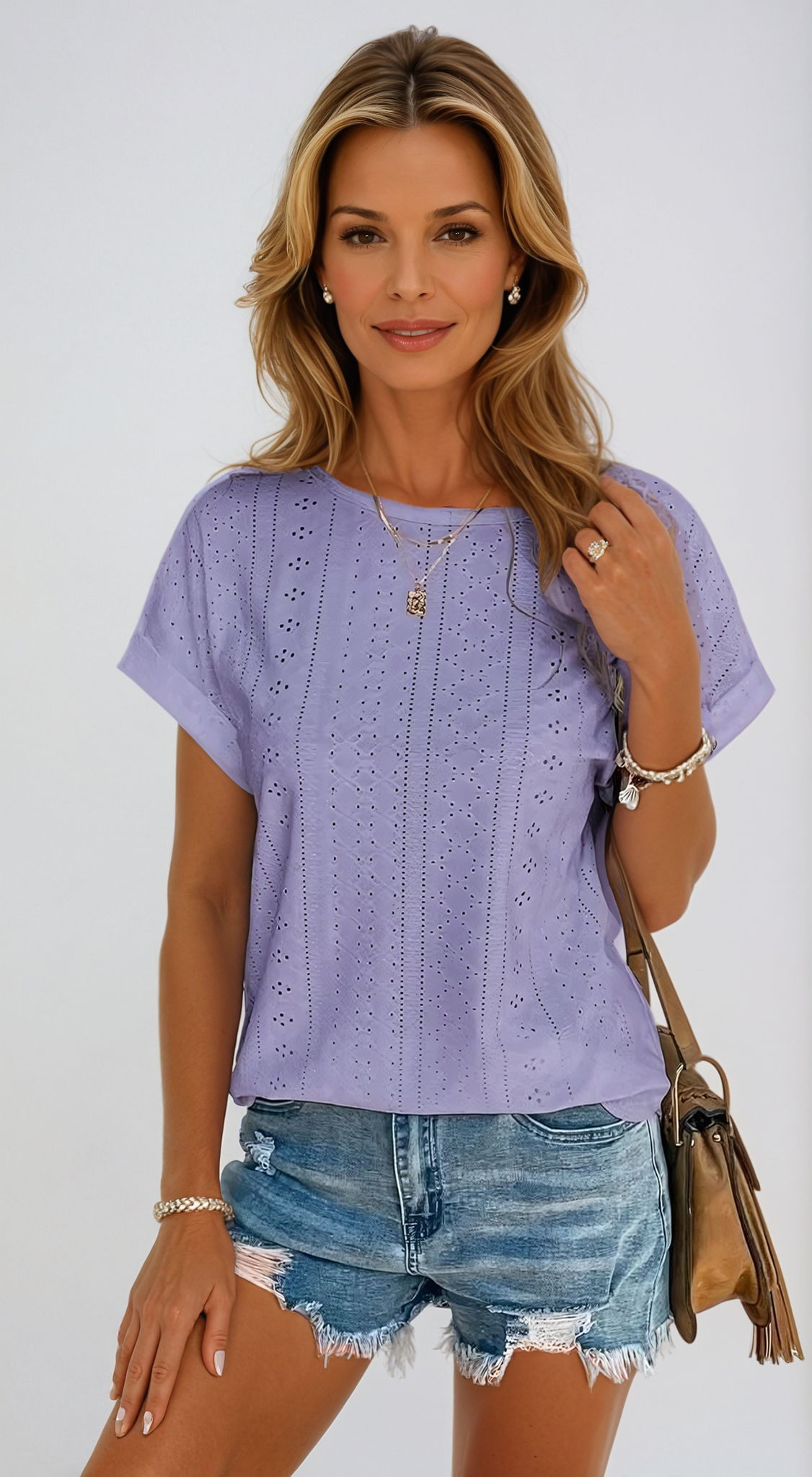 Riza | Casual Eyelet Top
