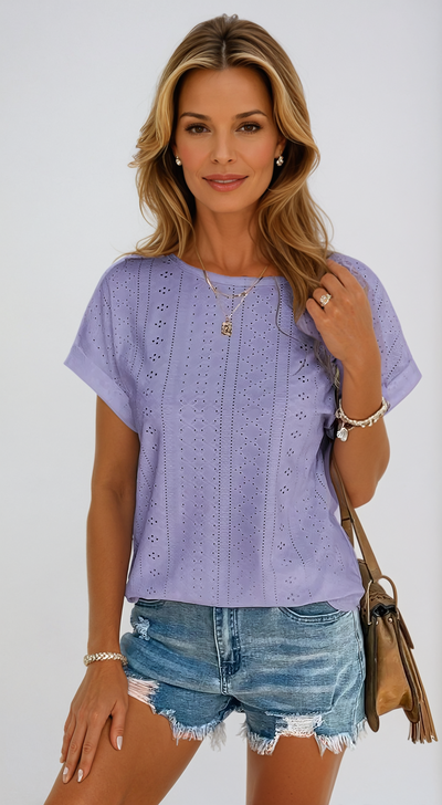 Riza | Casual Eyelet Top