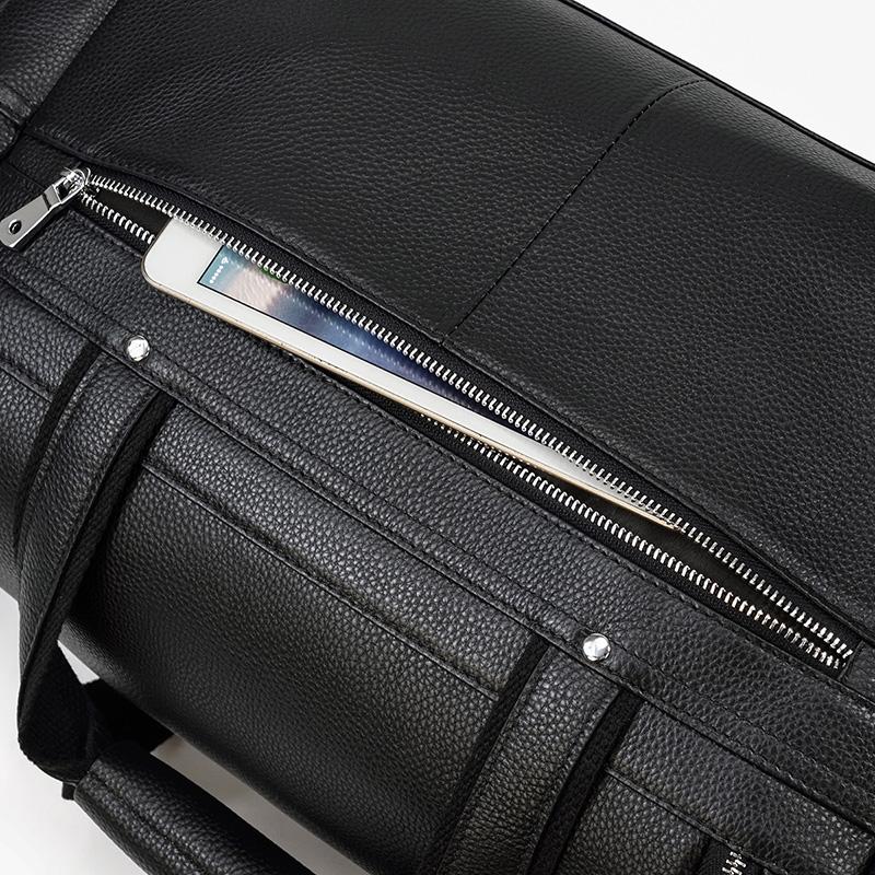 Carl - Black Leather Travel Tote