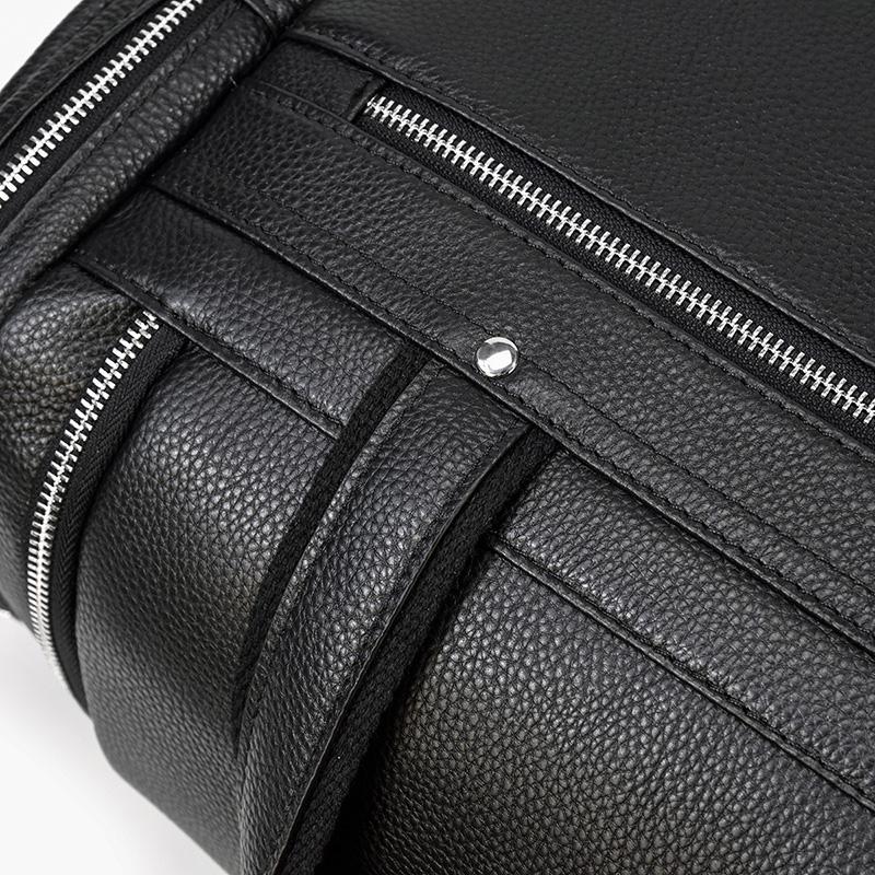 Carl - Black Leather Travel Tote
