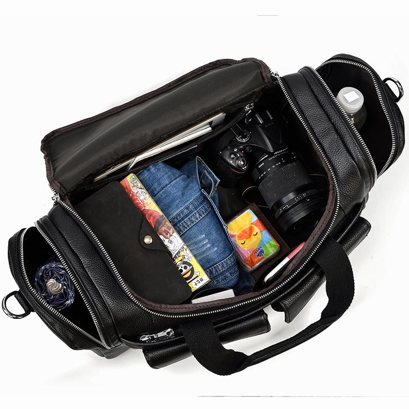 Carl - Black Leather Travel Tote