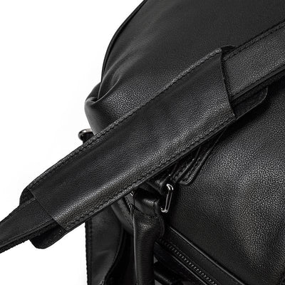 Lawrence - Black Leather Travel Bag