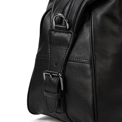Lawrence - Black Leather Travel Bag