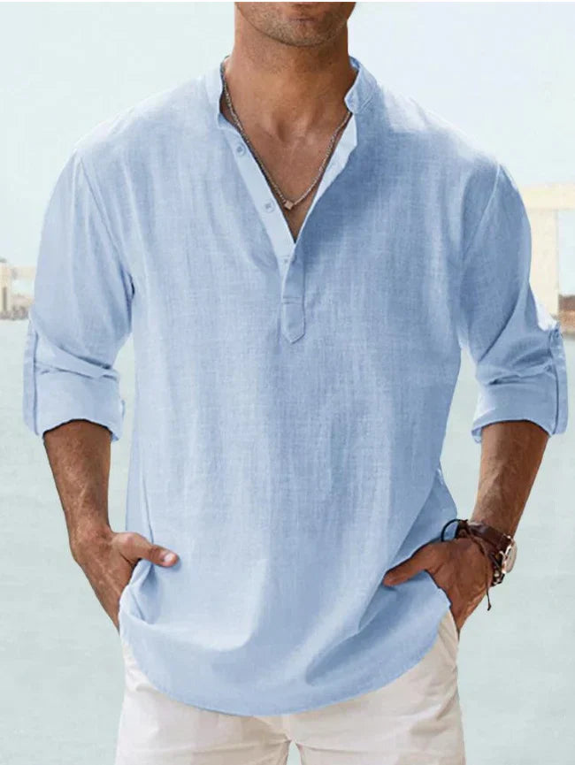 Kevin - Men's Linen Button-Up Shirt