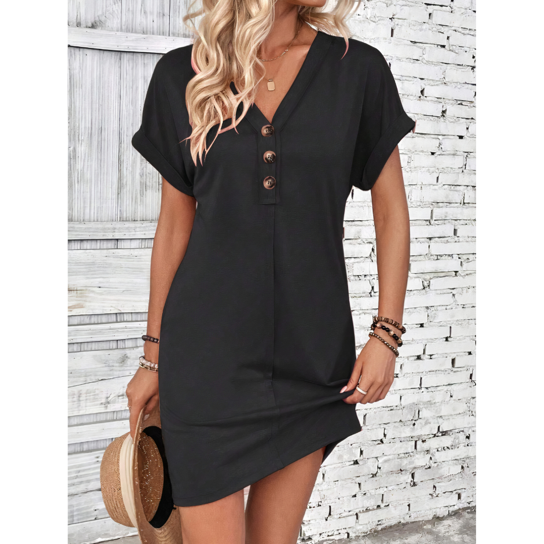 Mariela - Button Detail Dress