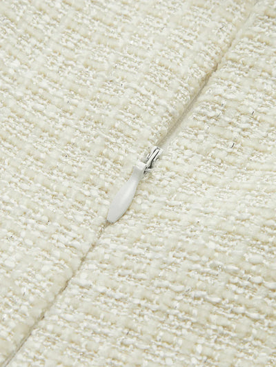 Elegant Style Tweed Pleated Strappy Dress