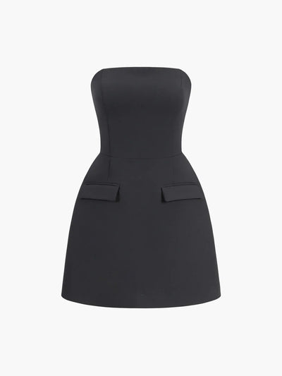 Always Elegant Solid Colour Tube Mini Dress