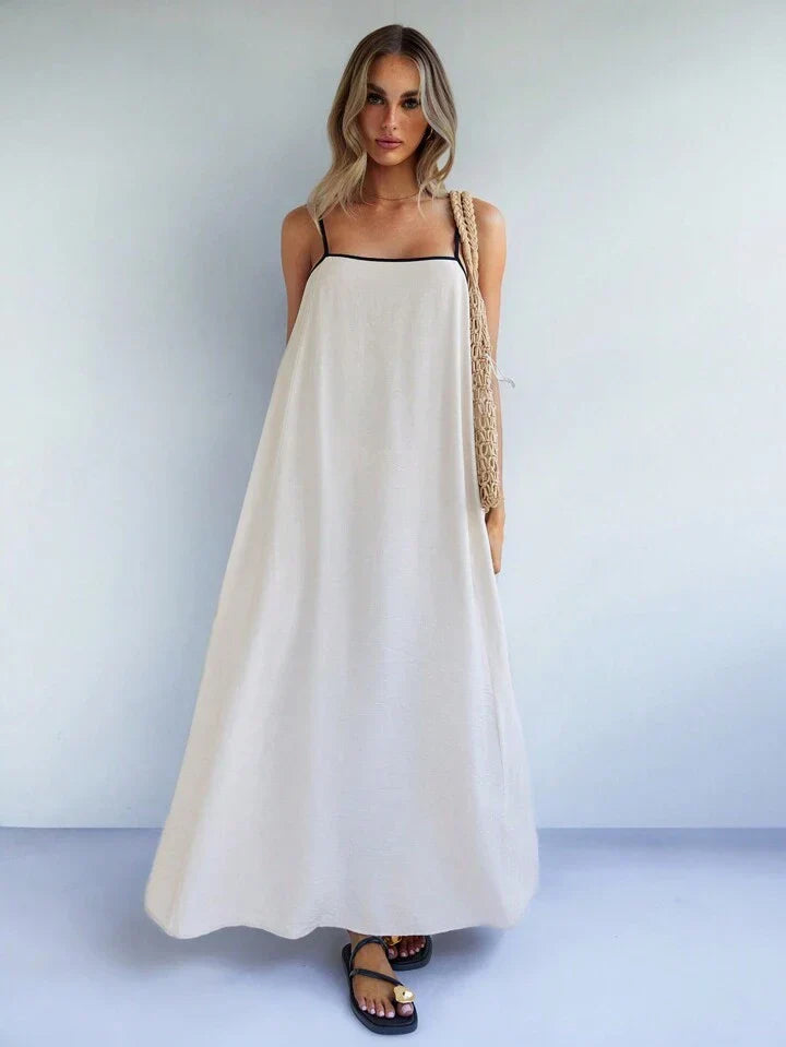 Elegant Style Casual Loose Contrast Colour Strap Dress