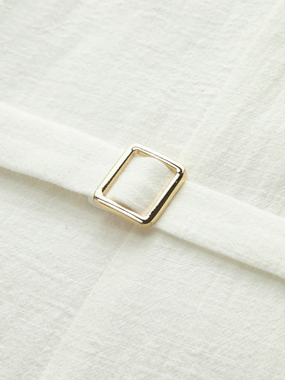 Casual Cotton Button-Front Short Dress