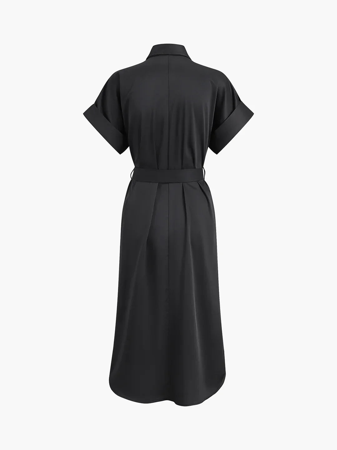 Always Elegant Polo Pockets Tied Midi Dress