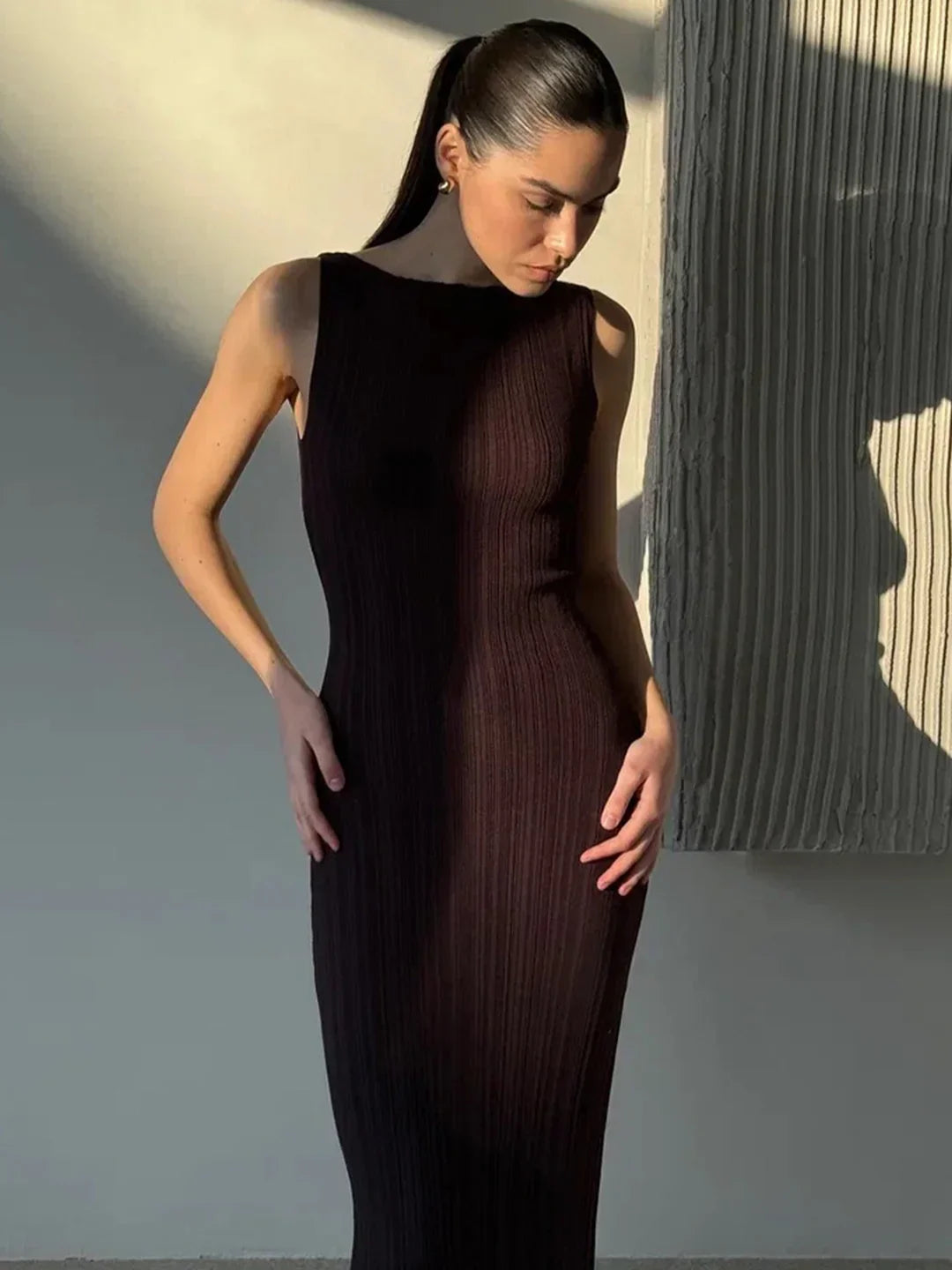Effortless Lines Ribbed Dress