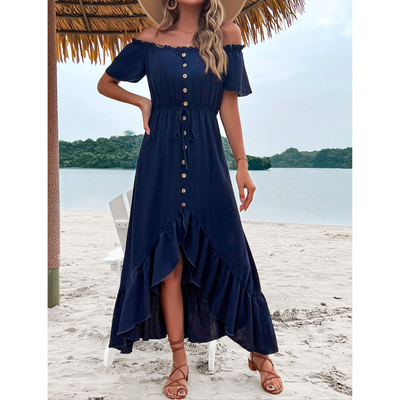 Amary - Midnight Buttoned Dress