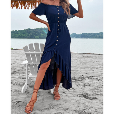 Amary - Midnight Buttoned Dress