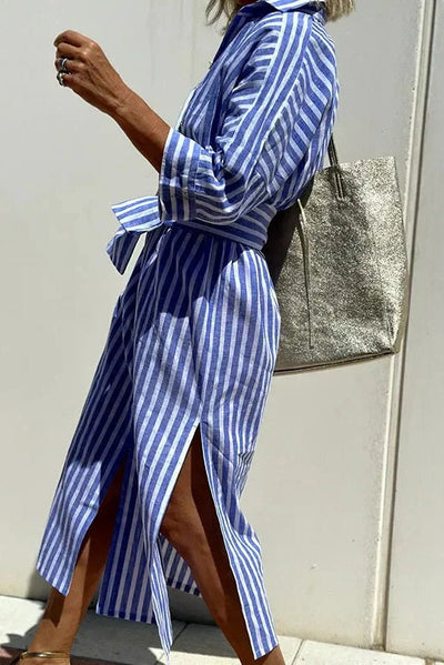 Isla | Coastal Stripe Shirt Dress