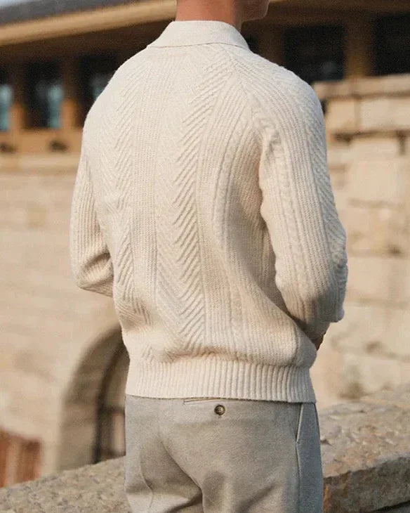 Laurent - Long Sleeve Knitted Polo