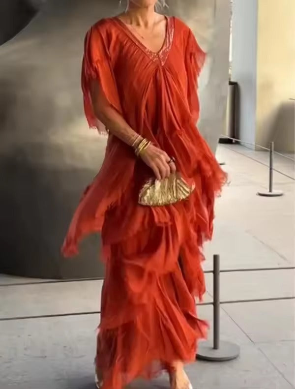 Anselia - Boho Ruffle Dress