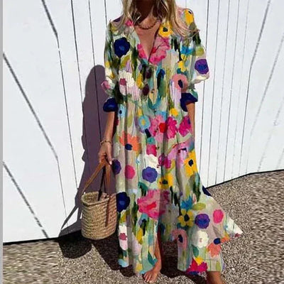 Trishia - Vibrant Bloom Dress