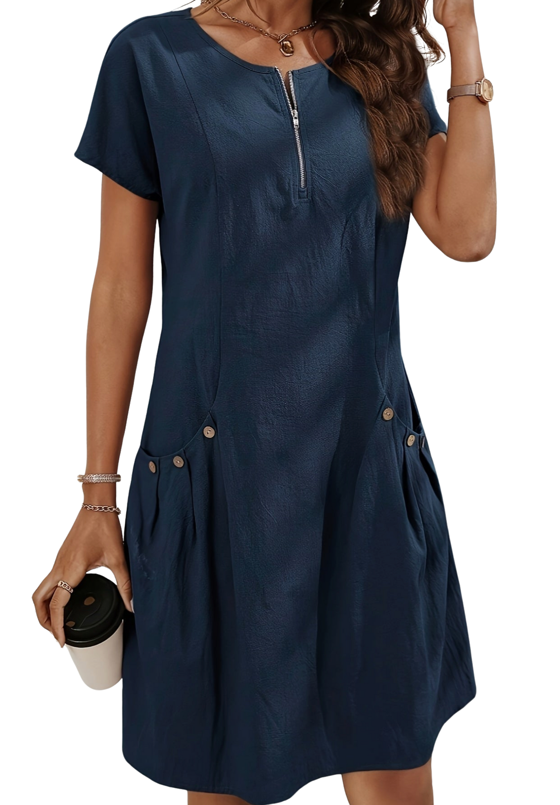 Yasmine - Zip-Up Pocket Dress