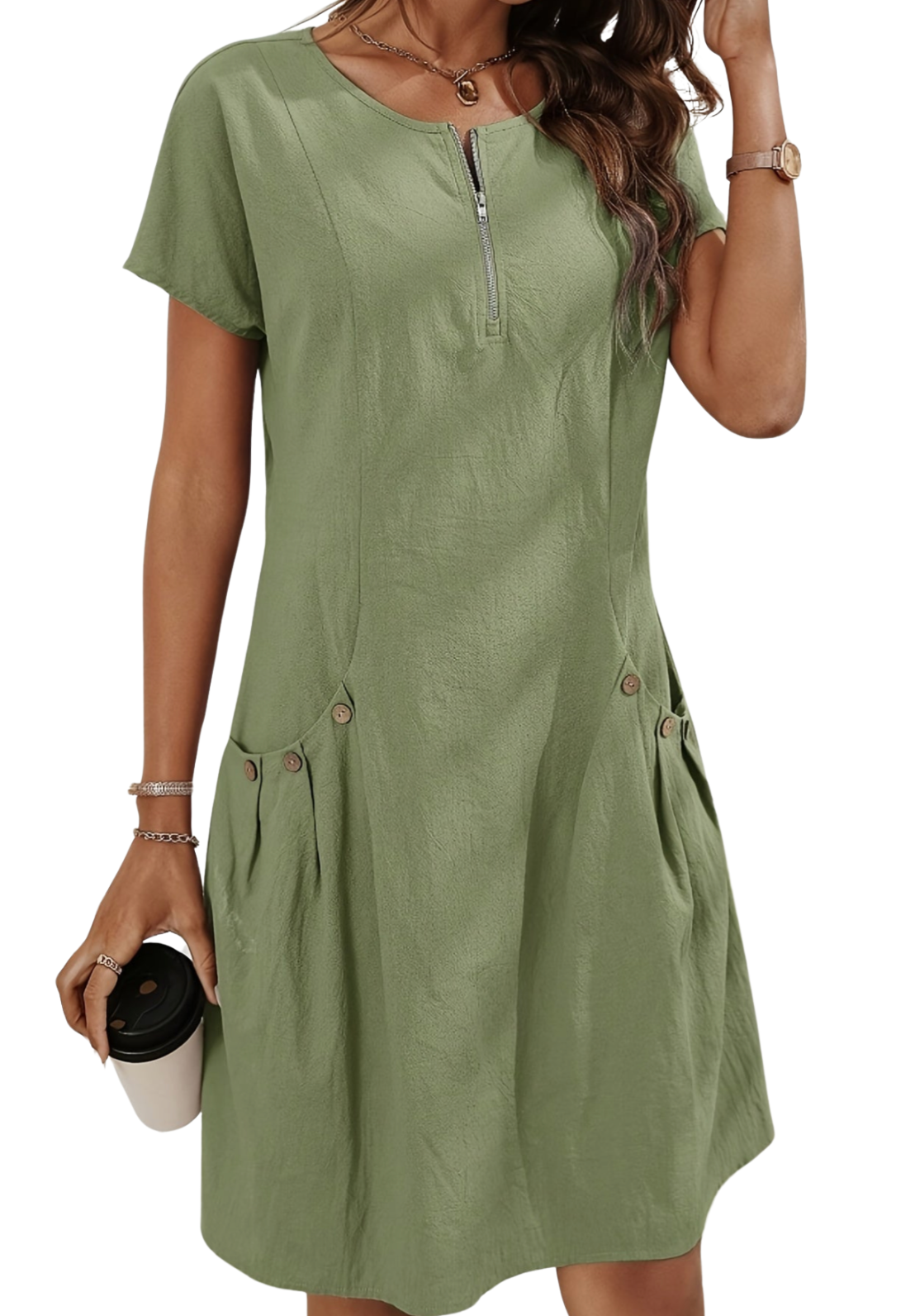 Yasmine - Zip-Up Pocket Dress