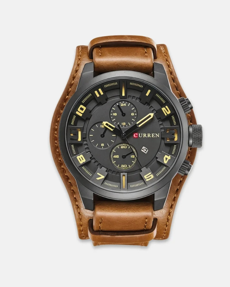 Max - Leather Strap Chronograph Watch