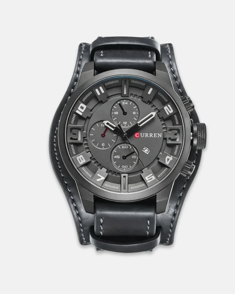 Max - Leather Strap Chronograph Watch