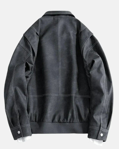 Duncan - Retro PU Leather Jacket