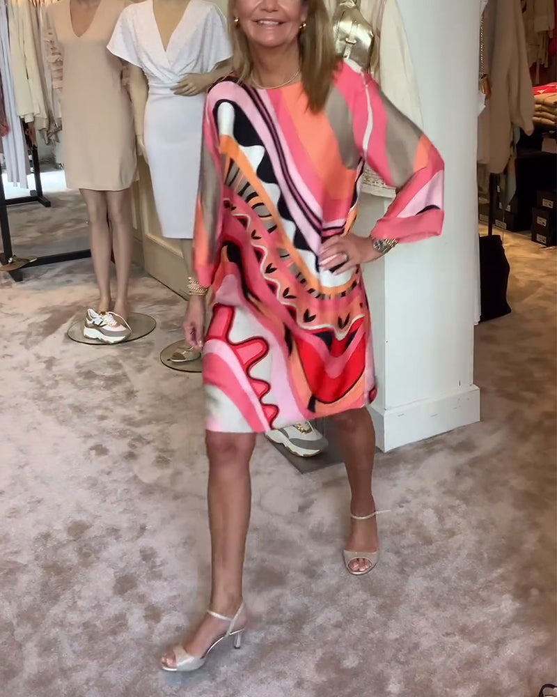 Mirabella - Vibrant Abstract Print Dress