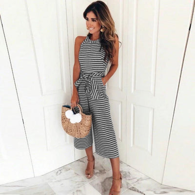 Viva - Stylish Striped Jumpsuit