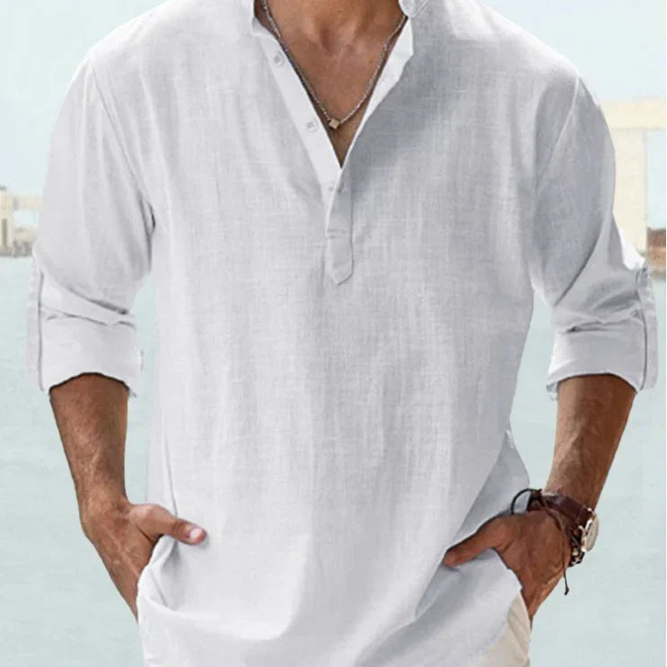 Kevin - Men's Linen Button-Up Shirt